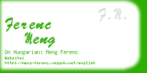 ferenc meng business card